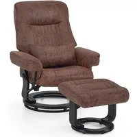 MCombo Relaxsessel M MCombo Relaxsessel mit Liegefunktion, Lesesessel mit Hocker 9035 (Relaxsessel inkl. Hocker), 360° Drehbarer, mit Kissen & Seitentasche, bis 120 Kg Belastbarer