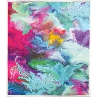 Kleine Wolke Badematte Fusion, Badvorleger, Badezimmer Teppich, Höhe 5 mm, rutschhemmend beschichtet, fußbodenheizungsgeeignet, Polyester, rechteckig, Badteppich, bedruckt, modernes Design, kräftige Farben