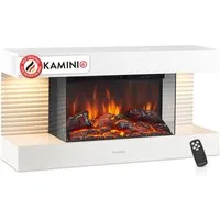 KAMINIO Elektrokamin LIZ, Elektrischer Kamin: 3D-Flammeneffekt, LED-Ambientelicht, Heizung 1800W