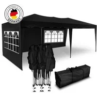 Kronenburg Partyzelt 3x6m wasserdicht - Gartenpavillon, Faltpavillon stabil, UV-Schutz 50+, mit 3 Seitenteilen