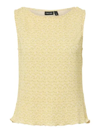 PIECES - PCFLORA SL TANK TOP JRS MSA BC French Vanilla - Gr. - S