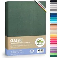 leevitex® Spannbettlaken 1er-Pack, Stoffgewicht 150 g/m², verschiedene Größen, 40 cm Steghöhe, Jersey, Gummizug: rundum, (1 Stück), verschiedene Farben, OEKO-TEX® STANDARD 100 zertifiziert
