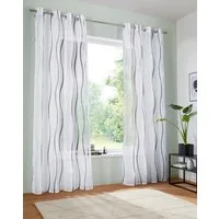 OTTO home Gardine Dimona (2 St), Ösen, transparent, Voile, 2-er Set, transparent, Voile, Polyester, Wellen