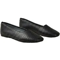 Calvin Klein OBLIQUE BALLERINA CUT LTH Ballerina Schlupfschuh, Flats, Loafer mit Textur, schmale Form