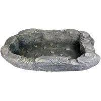 Arnusa Fertigteich kleiner Gartenteich Teich Becken in Fels Optik Bachlaufbecken, BxLxH: 54x90x18 cm, 70 l, (1-tlg), Dekobecken Teichschale für Gartendekoration mini Teich 90x54 cm