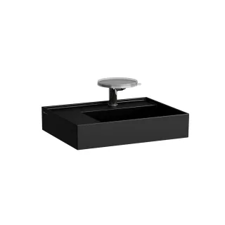 LAUFEN Waschtisch Kartell · LAUFEN 460x600x150, 3 Hahnlöcher, ohne Überlauf, Ablage links, schwarz H8103357161581