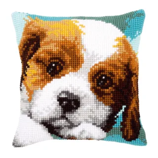 Kreuzstichkissen "Hunde-Welpe"