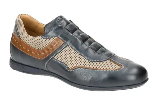 Galizio Torresi Herren Slipper 313110 Blau indio/marrone Echtleder Gummisohle