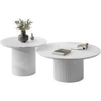 yourhouse24 Couchtisch Set ORI 2in1 Riffel-Design (2er Set), Breite 60 und 80 cm