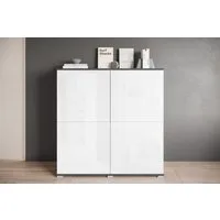 OTTO home Highboard Kenia, moderne grifflose Hochkommode mit 4 Türen, Breite 120 cm (1 St), Push-to-Open-Fronten, höhenverstellbaren Einlegeböden