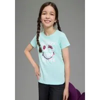 KIDSWORLD T-Shirt mit Wendepailletten Kurzarm, Basic-Passform, mit Pailletten, bedruckt