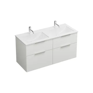 Burgbad Mineralguss Waschtisch-Set Eqio Weiß Hochglanz/Alpinweiss, SEYW122F2009C0001 SEYW122F2009C0001