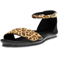 Leguano Barfußschuh Sommerschuh, Riemchensandale, Flats in angesagter Leo-Optik