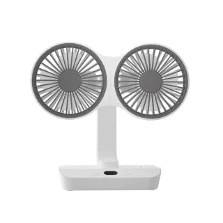 Double Head Desktop Oscillating Fan,360°Rotation USB Rechargeable 4000mAh Battery Powered Portable Automatic Rotating Ta