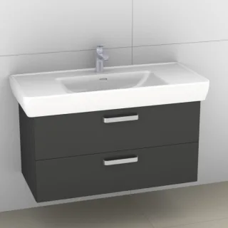 Artiqua 415 Waschtischunterschrank für Pro A 813958 Anthrazit Hochglanz, 415-WU2L-L29-7015-51 415-WU2L-L29-7015-51