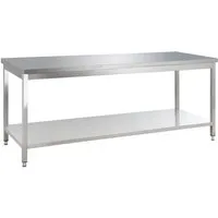 GastroHero Arbeitstisch Arbeitstisch Edelstahl Küche 160x60 cm mit Grundboden Gastro