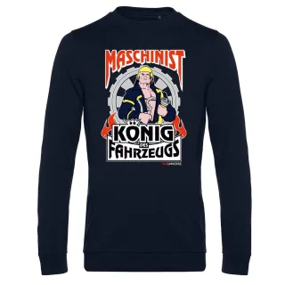 FIREUNIVERSE Sweatshirt "Maschinist" verschiedene Motive - 0,50€ Spende KÖNIG DES FAHRZEUGS dunkel grau mit Ärmeltext max. 18 Zeichen (am Ende der Bestellung in Bemerkungsfeld) 2XL