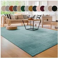 Paco Home Teppich Cadiz 630, rechteckig, Höhe: 14 mm, Uni-Farben, besonders weich, waschbar, auch als Läufer erhältlich