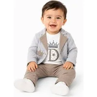 Lorey Medtec Neugeborenen-Geschenkset Baby Jungen Outfit, 3er Set: Jacke, Langarmshirt, Hose, 100% Baumwolle (Jacke + Langarmshirt + Hose) Spitze