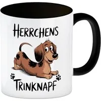 speecheese Tasse Dackel Cartoon Herrchens Trinknapf Kaffeebecher in schwarz