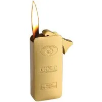 Polyflame Feuerzeuge Goldbarren Feuerzeug nachfüllbar Goldfarben Metallfeuerzeug Gelb Gold (1-St)