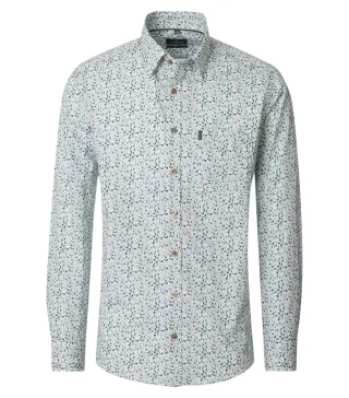 CASAMODA - Casual Fit: Freizeithemd cyan/grün - Gr. - 3XL