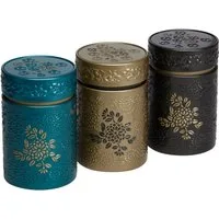 MediMuc Teedose Dose Yumiko, (Dosen, 3er Set), Teedose, Gewürzdose, Motivdose, Dosen Set