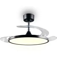 Reality Leuchten LED Deckenleuchte KASFJORD mit Ventilator, Deckenventilator mit Licht inklFernbedienung, CCT - über Fernbedienung, Dimmfunktion, Memoryfunktion, Nachtlichtfunktion, Timerfunktion, Ventilatorfunktion, getrennt schaltbar, mehrere Helli