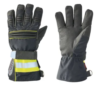 Brand-Handschuh FIRE KEEPER® askö kurze Stulpe | Blau | EN 659:2008 | direkte Feuerbekämpfung Innenangriff | 3M Scotchlite Reflexbänder | 6
