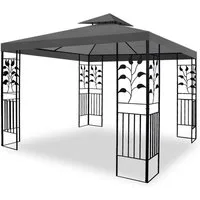 habeig Pavillon 100% Wasserdicht Toskana Metallpavillon 3x3m inkl. Dach wasserfest, 100% Wasserdicht