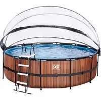 EXIT Framepool inkl. multifunktionaler Poolabdeckung und Sicherheitsleiter (Set, 4-tlg), ØxH: 450x122 cm, mit Sandfilteranlage