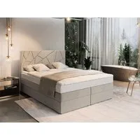 Masseno Boxbett TRANI 160x200 cm mit Bonell Matratze und Topper, Doppelbett, Polsterbett mit Kopfteil, Boxspringbett