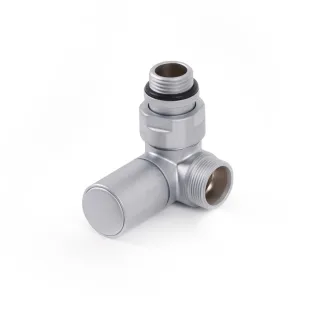 Terma Winkeleck-Regelventil CYLINDER GZ 1/2"-GZ 24-19 links, TGZRST002, Silber TGZRST002