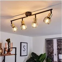 hofstein Deckenleuchte »Pieve« Deckenlampe aus Metall schwarz, gold Zimmerlampe, ohne Leuchtmittel, 4xE14, Leuchtenköpfe sind beliebig schwenkbar