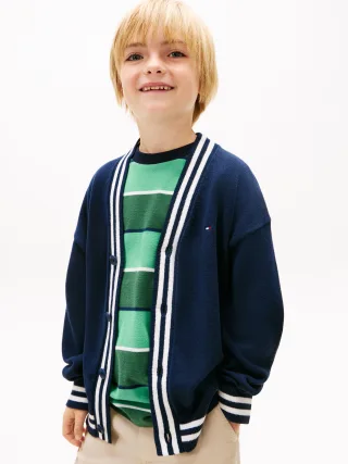 VARSITY RIB V-NECK CARDIGAN Dark Night Navy - Gr. - 14