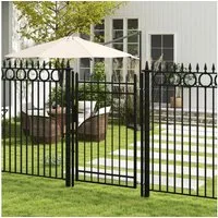 Outsunny Gartentor Gartentür mit Schloss, Türklinke, Schlüssel, (Zauntür, Zauntor), für Garten, 107 x 204 cm, Schwarz