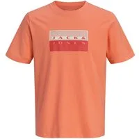 Jack & Jones Rundhalsshirt Jack&Jones Übergrößen T-Shirt orange JCOFUSION