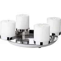 EDZARD Adventskranz Kaya, Silber-Optik, glänzend, vernickelt, Ø 36 cm