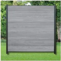 WPC Profi Zaun Komplettset grau anthrazit mix Sichtschutz Steckzaun Paneel 180x180cm, (Komplettset, mit Start- und Abschlussleisten, Pfosten und Zubehör)