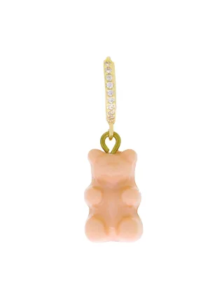 Fashionbox Single-Creole vergoldet Gummibär apricot Zirkonia weiss