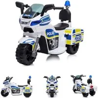 Chipolino Elektro-Kindermotorrad Kinder Elektromotorrad Polizei, Belastbarkeit 25 kg, 3 Räder Scheinwerfer Musikfunktion