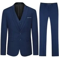 Allthemen Anzug (3 tlg) Slim Fit Herrenanzug im eleganten Look Businessanzug