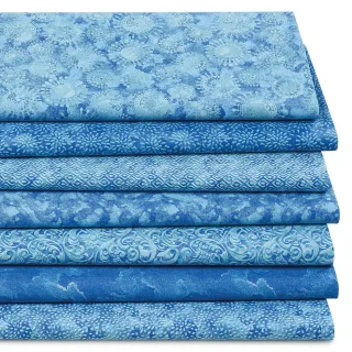 Patchwork- und Quiltpaket Batik "Mona", blau-color