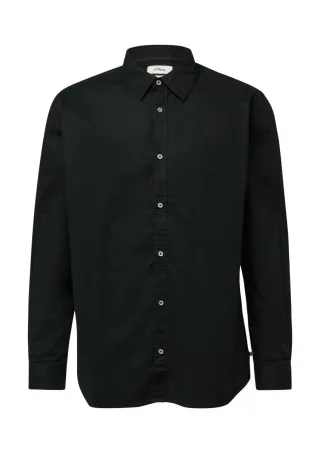 s.Oliver Red Label - Regular Fit: Strukturiertes Hemd mit Kentkragen schwarz - Gr. - XL