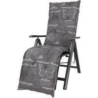 KETTtex Sesselauflage Relaxliege Bali 2385 grau Schmetterlinge 170x49x8 cm KETTtex