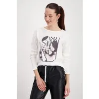 Monari Langarmshirt Shirt Frau Schrift Regular fit mit Rundhalsausschnitt
