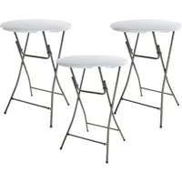 Koopman Stehtisch Bistrotisch Biertisch Ø 80 cm Rund klappbar 1/2/3 er Set (Set, 3-St., Packung), 3 Stk., Klappbar, Ø 80 cm, Rund, klappbar Kunststoff