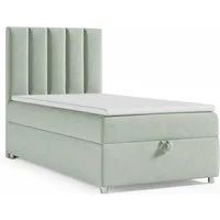 Best for Home Boxspringbett Trinity K10 SINGLE mit Bettkasten & Bonellfederkern, Komfort Topper H3 (Einzelbett, Polsterbett gepolstertes Kopfteil, Jugendbett, Kinderbett versch. Größen, 70x200 80x200 90x200 100x200 cm), mit oder ohne Topper, Flexible