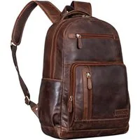 STILORD Notebookrucksack "Hubertus" Vintage Lederrucksack Damen und Herren