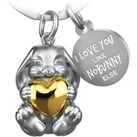 FABACH Schlüsselanhänger Hase Schlüsselanhänger Bunny mit Gravur I love you like nobunny else